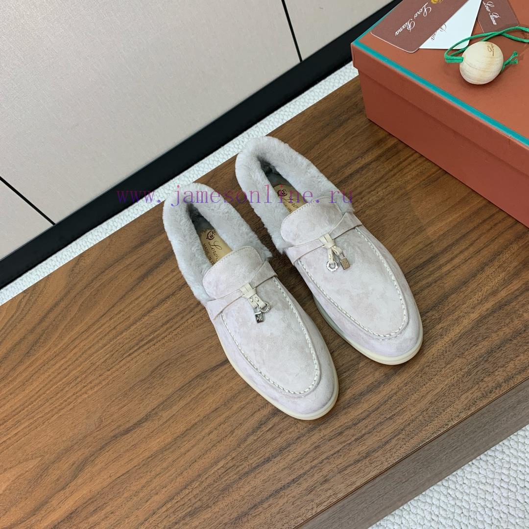 Loro Piana Collar Wool Loafers Italy's Top Cashmere Retro Elegant Low-key Luxury Fashion Practi 5hdunvid - Image 3
