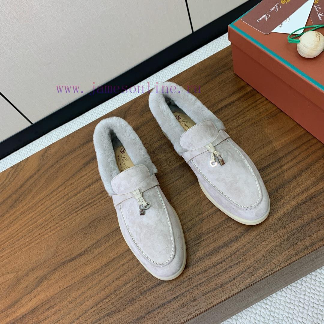 Loro Piana Collar Wool Loafers Italy's Top Cashmere Retro Elegant Low-key Luxury Fashion Practi 5hdunvid - Image 4