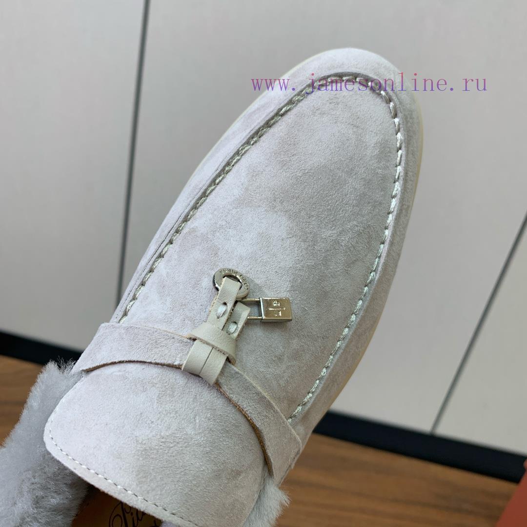 Loro Piana Collar Wool Loafers Italy's Top Cashmere Retro Elegant Low-key Luxury Fashion Practi 5hdunvid - Image 24