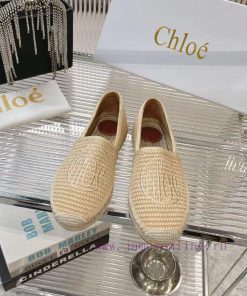 Chlo é Fisherman's ShoesMaterial: Straw Woven Fabric Cowhide LiningColor Apricot WhiteSize 35-4 vrqayfmg