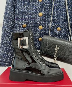 Roger Vivier | RV Classic Autumn/Winter Water Diamond Square Button Thick Bottom Short BootsThe llam5zl5