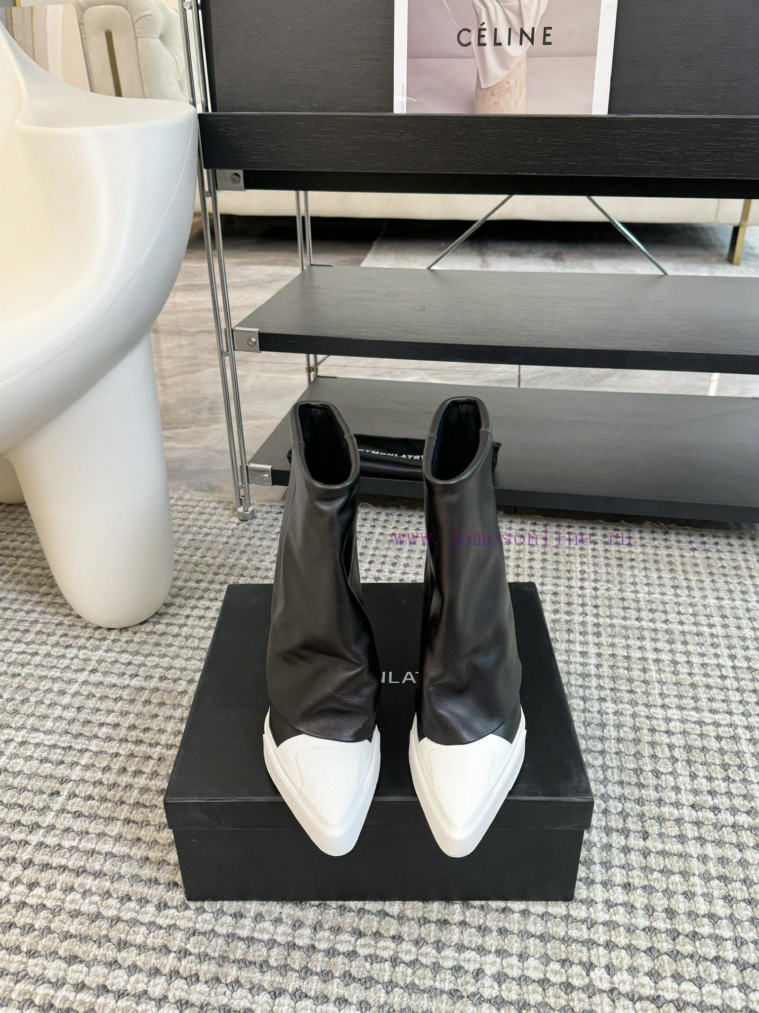 Short BootsDYMONLATRY Niche Designer's New Pointed Short BootsHeight Increase Within 3cm Easy E 4iit3m41