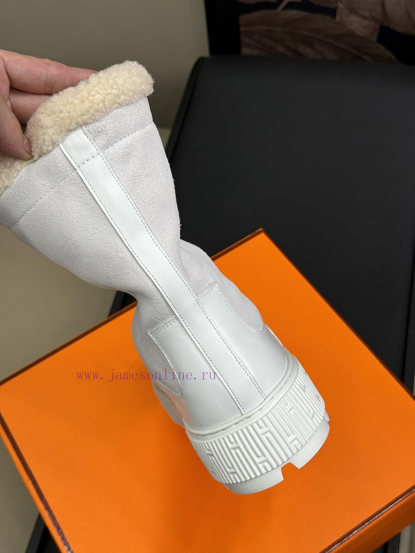 Herme…s Fw24 New Arrival~Hermes 24 Autumn/Winter Snow Boots New ProductThe Foam Material Sole I n7ish7mi - Image 5