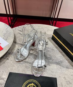 Coarse Heeled Sandals️The Atmosphere Sandals Are Made Of Black Napa Leather With 85mm High Heel gpco6401