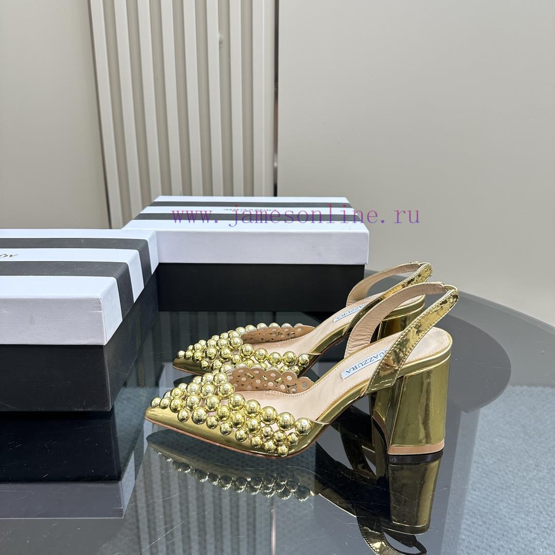 Aquazzura2024 New Sandal Purchasing Quality. These Pointed And Rough High-heeled Hand Beaded De cksu36i1