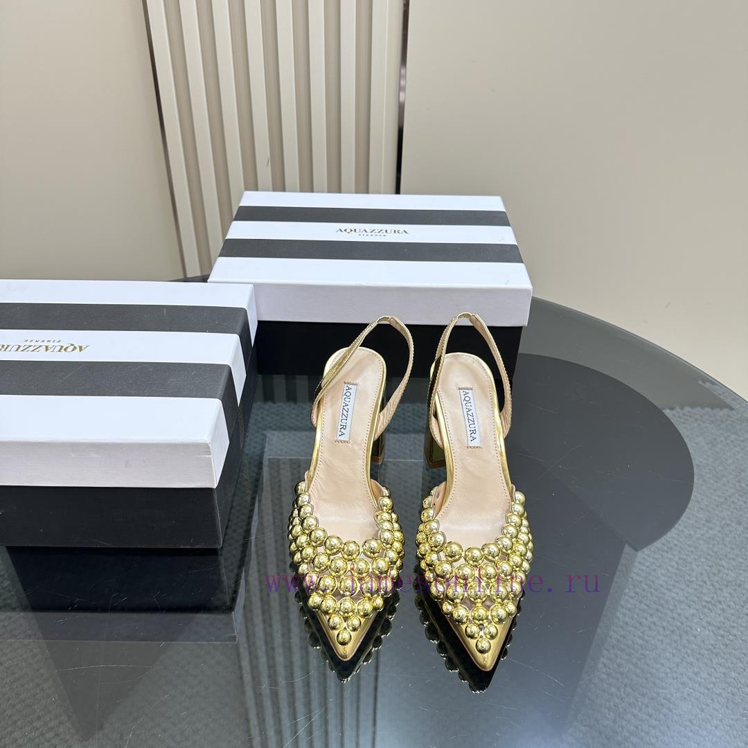 Aquazzura2024 New Sandal Purchasing Quality. These Pointed And Rough High-heeled Hand Beaded De cksu36i1 - Image 3