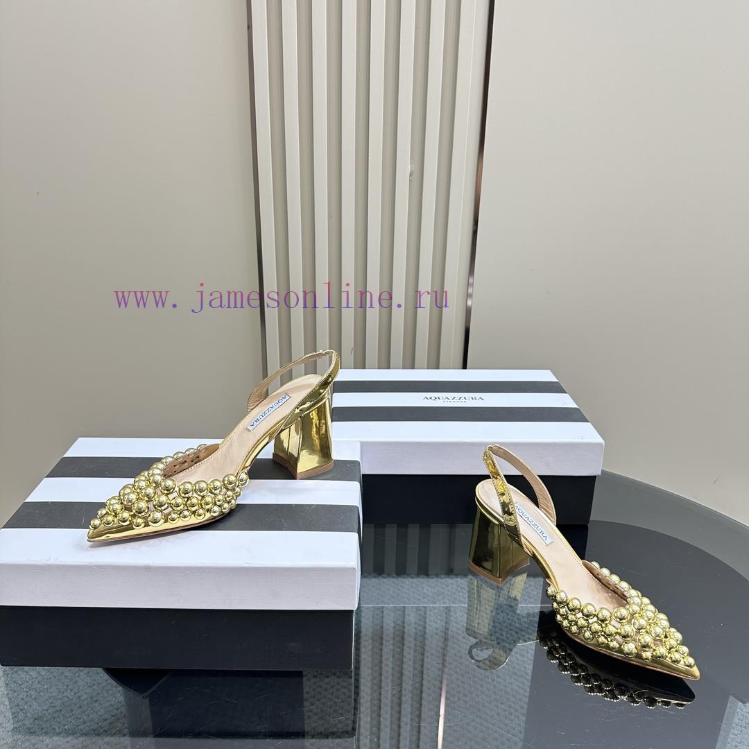 Aquazzura2024 New Sandal Purchasing Quality. These Pointed And Rough High-heeled Hand Beaded De cksu36i1 - Image 6