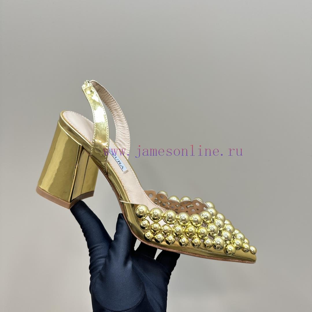 Aquazzura2024 New Sandal Purchasing Quality. These Pointed And Rough High-heeled Hand Beaded De cksu36i1 - Image 7