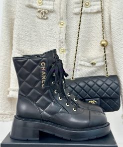 Chanel | Chanel Classic Autumn/Winter Double C Diamond Grid Letter Thick Heel Short BootsThe Ev fdfe55nn
