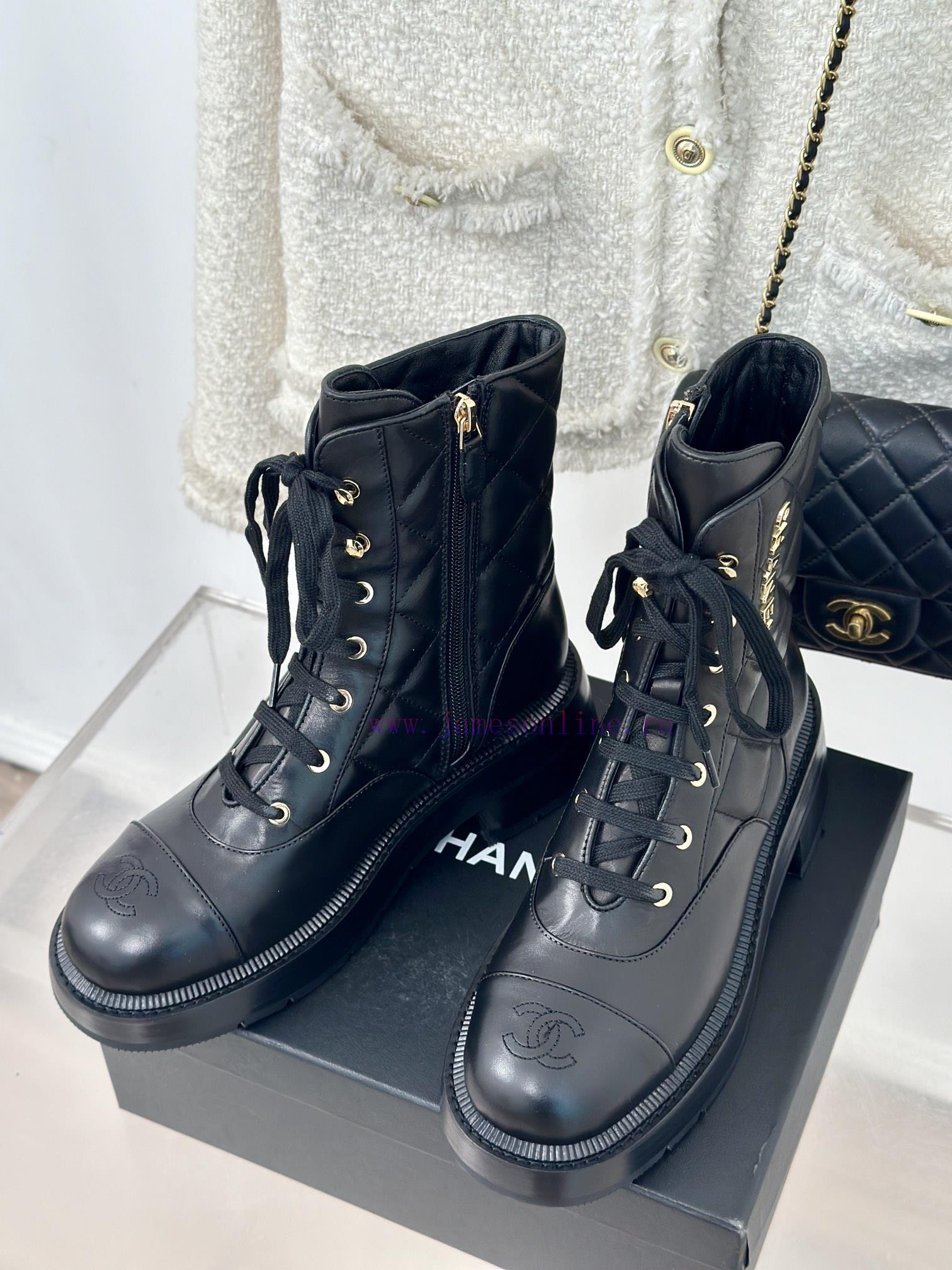 Chanel | Chanel Classic Autumn/Winter Double C Diamond Grid Letter Thick Heel Short BootsThe Ev fdfe55nn - Image 3