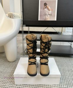 THE ROW24ss Autumn/Winter New Technology Cloth Ski Boots Snow Boots Strap Flat Casual Middle Bo mqnh9cke