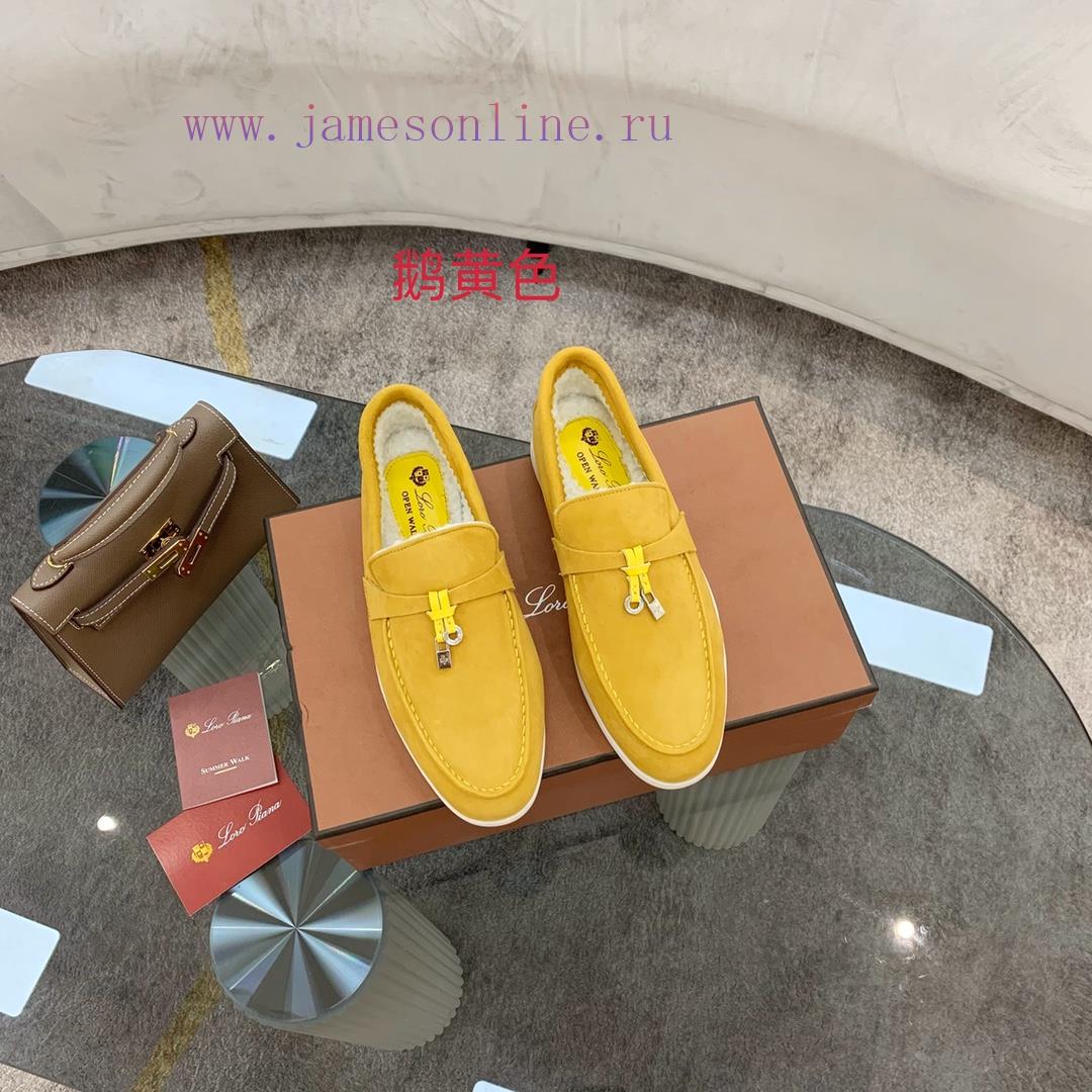 Loro Piana Lambhair Loafers Italy's Top Cashmere Retro Elegant Low-key Luxury Fashion Practical 5dtbjhjy