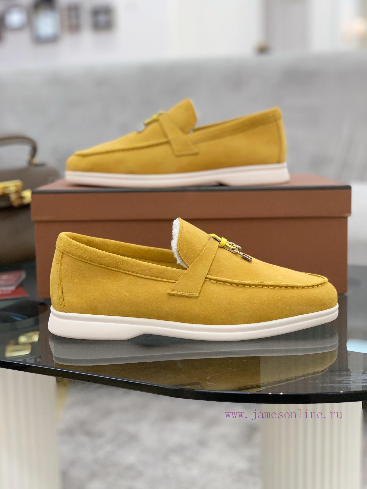 Loro Piana Lambhair Loafers Italy's Top Cashmere Retro Elegant Low-key Luxury Fashion Practical 5dtbjhjy - Image 4