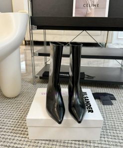 Jil Sander 24ss Autumn And Winter Pointed Low Heel Straight Leg BootsMinimalist Soft Comfortabl hyu7z6uv