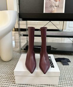 Jil Sander 24ss Autumn And Winter Pointed Low Heel Straight Leg BootsMinimalist Soft Comfortabl soqgltn0