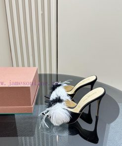 Gianvito Ross New Pointed Feather Cool MopFeather On The Shoe Upper Made Of Real SilkInner Shee 0wcjjf4o