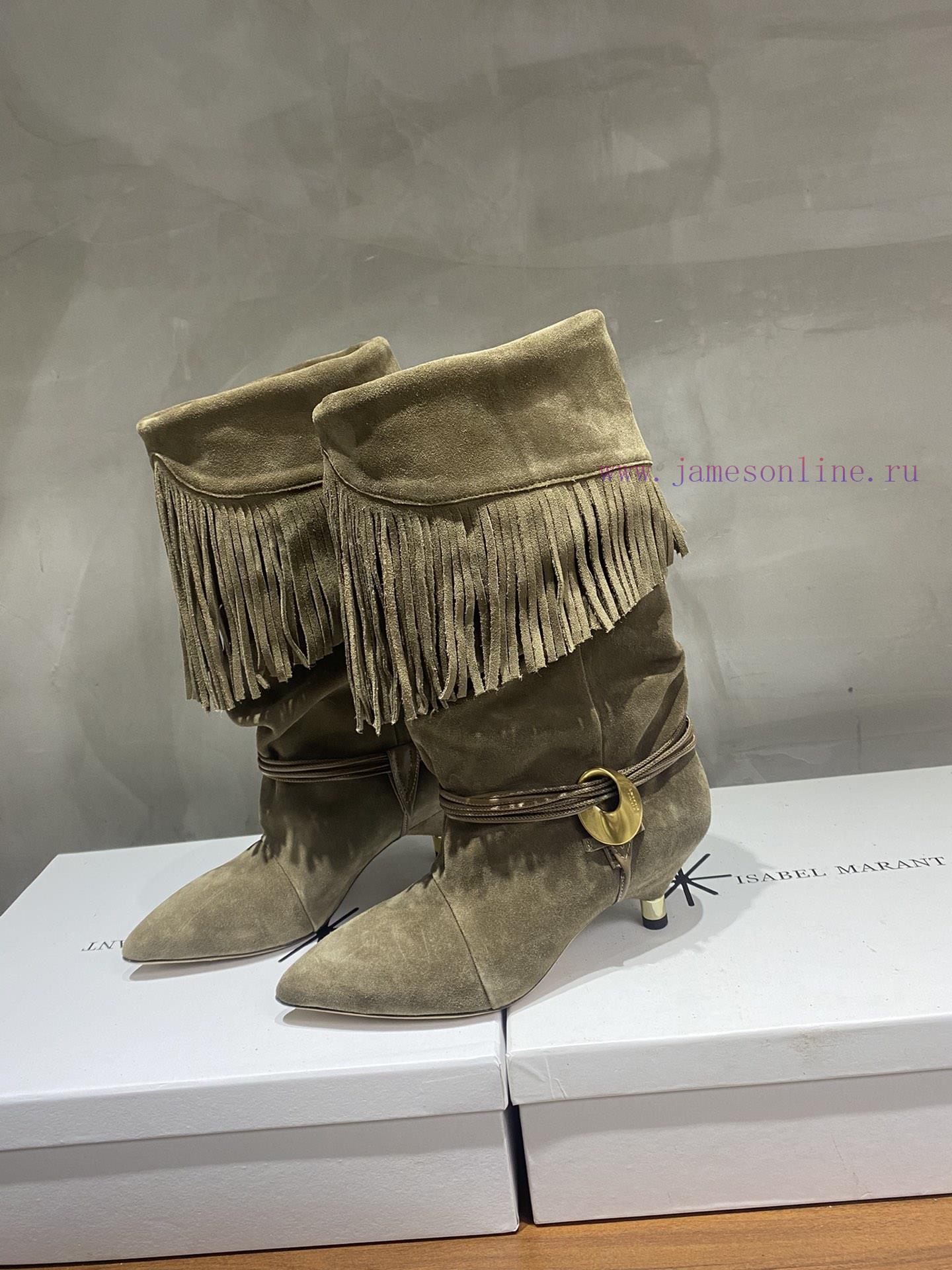 ISABEL MARANT Autumn/Winter Retro Pointed Heterosexual Heel Boots Short BootsWestern Style Bare 5duzap4o - Image 2