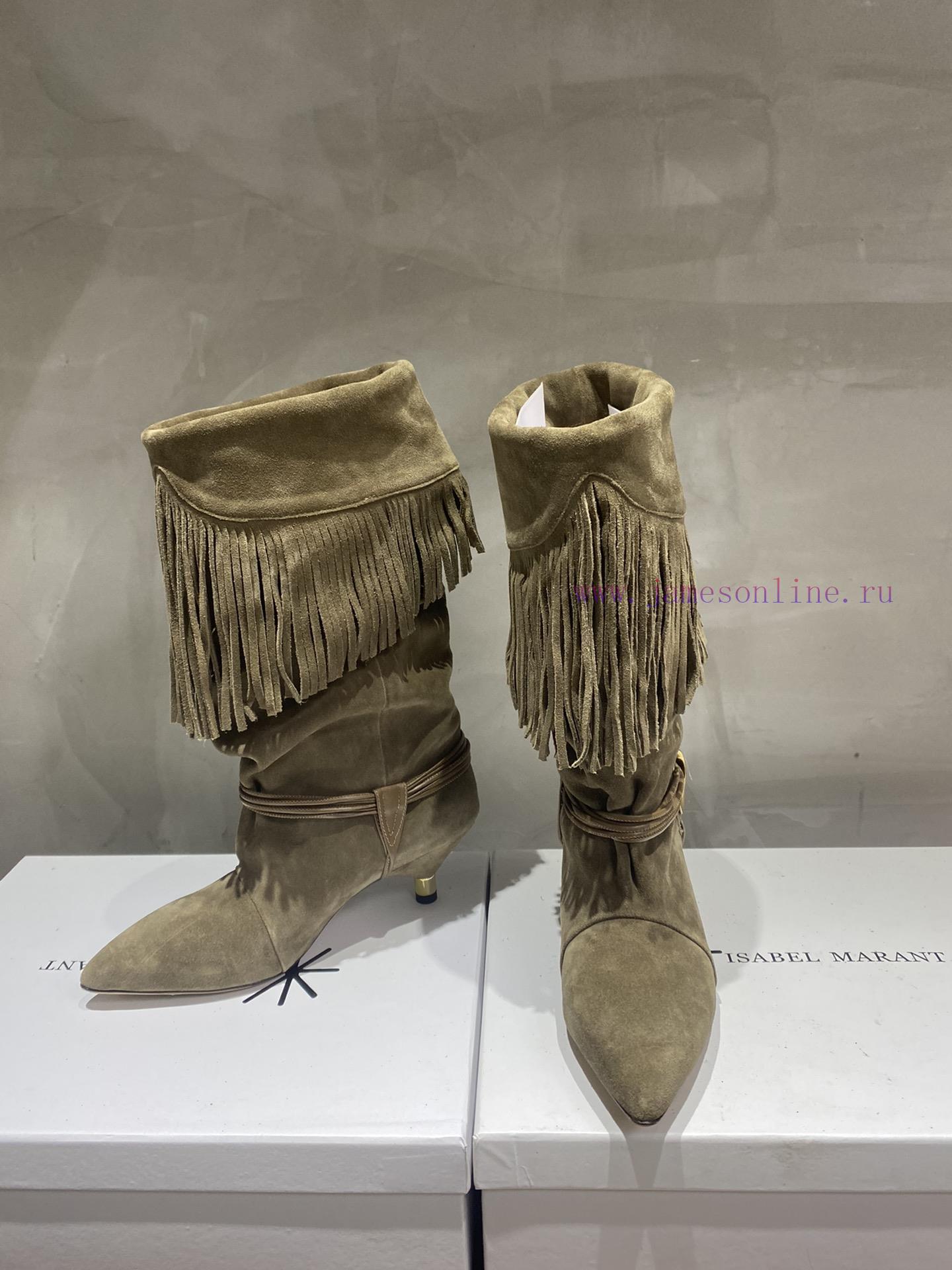 ISABEL MARANT Autumn/Winter Retro Pointed Heterosexual Heel Boots Short BootsWestern Style Bare 5duzap4o - Image 3