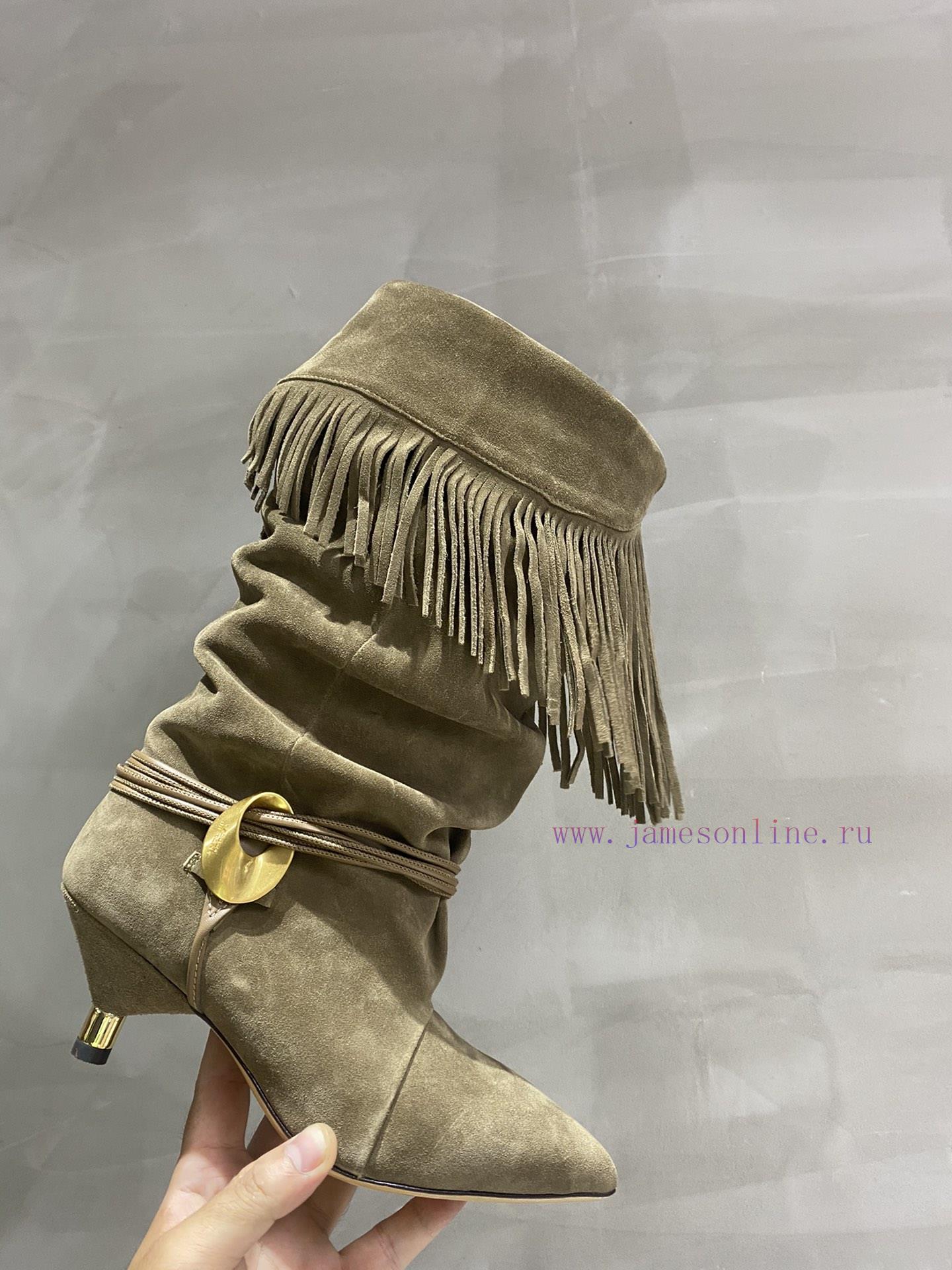 ISABEL MARANT Autumn/Winter Retro Pointed Heterosexual Heel Boots Short BootsWestern Style Bare 5duzap4o - Image 9