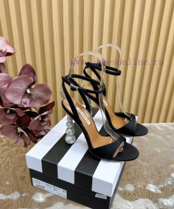 Aquazzura2024 New Top Pineapple Women's Hollow High Heel Sandals Original 1:1 Open Mold Heel Wi v2laawju