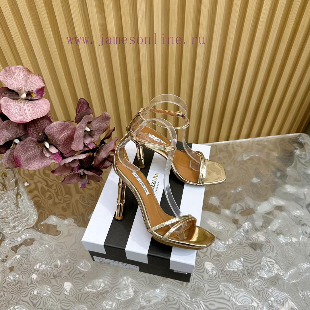 Aquazzura 2024 New Top Pineapple Women's Hollow High Heel Sandals Original 1:1 Open Mold Heel S il9li0ww - Image 3