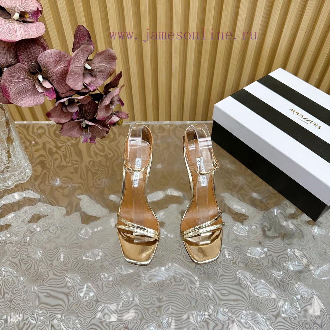 Aquazzura 2024 New Top Pineapple Women's Hollow High Heel Sandals Original 1:1 Open Mold Heel S il9li0ww - Image 5