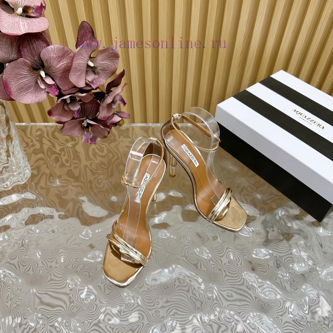 Aquazzura 2024 New Top Pineapple Women's Hollow High Heel Sandals Original 1:1 Open Mold Heel S il9li0ww - Image 7
