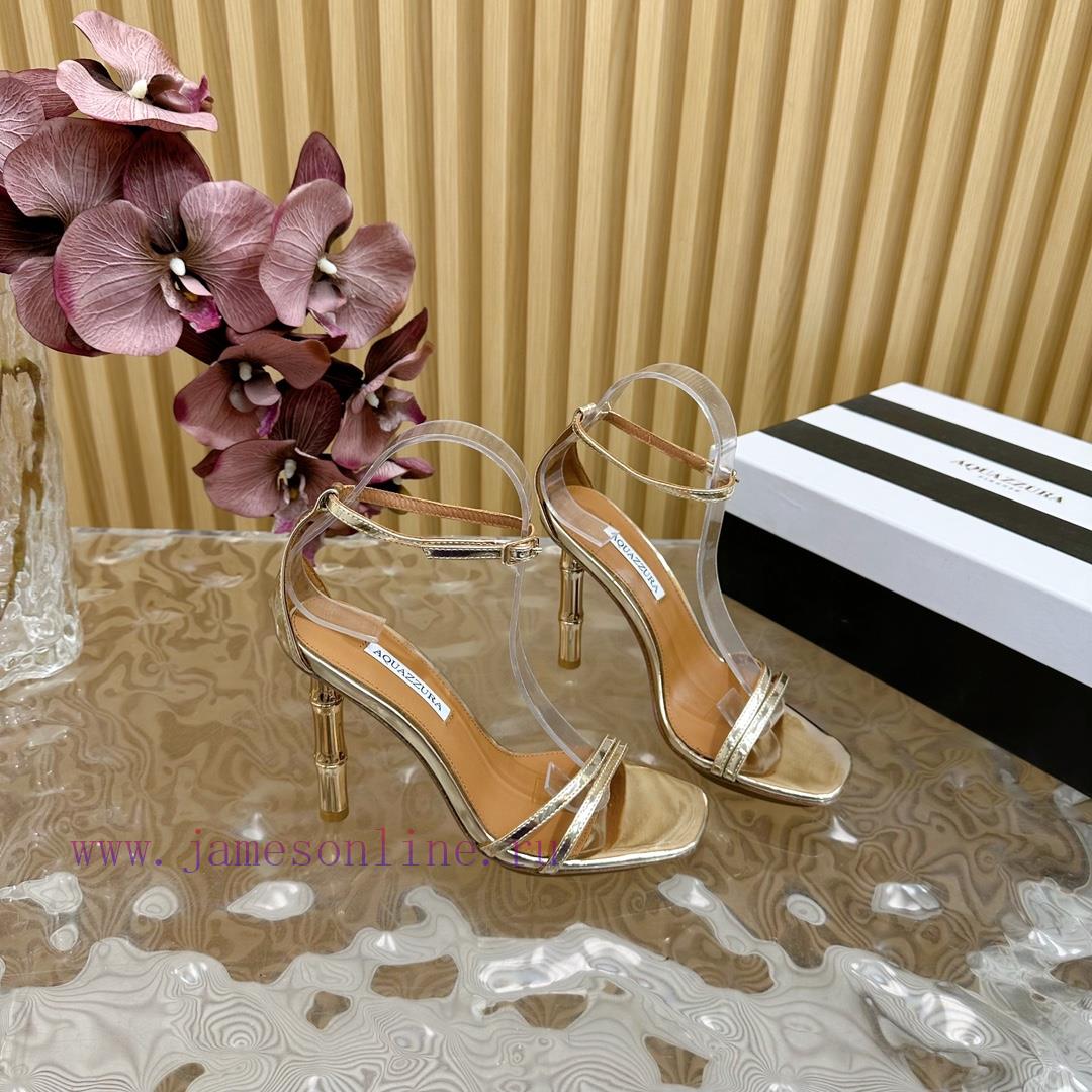 Aquazzura 2024 New Top Pineapple Women's Hollow High Heel Sandals Original 1:1 Open Mold Heel S il9li0ww - Image 8