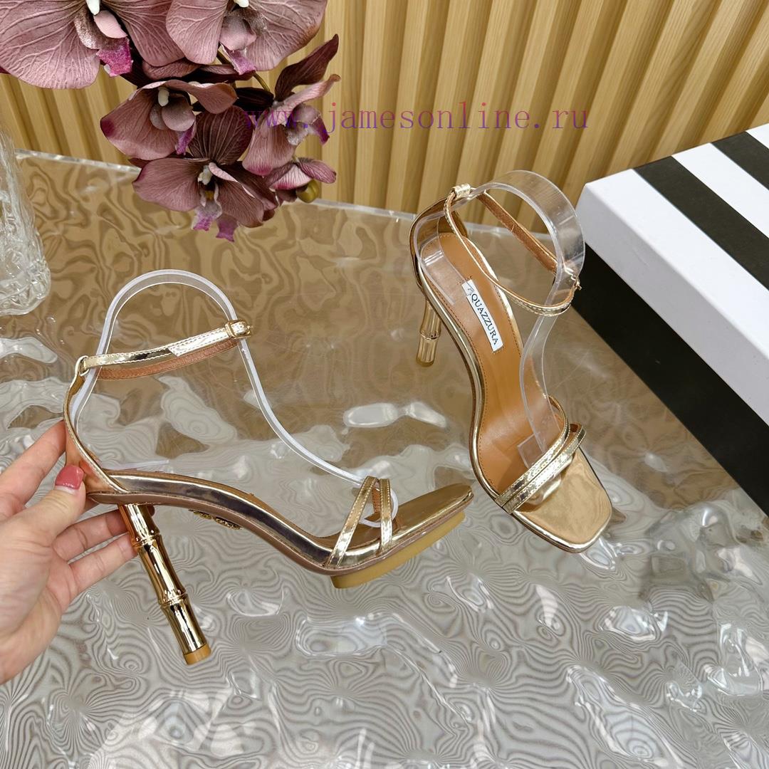 Aquazzura 2024 New Top Pineapple Women's Hollow High Heel Sandals Original 1:1 Open Mold Heel S il9li0ww - Image 10