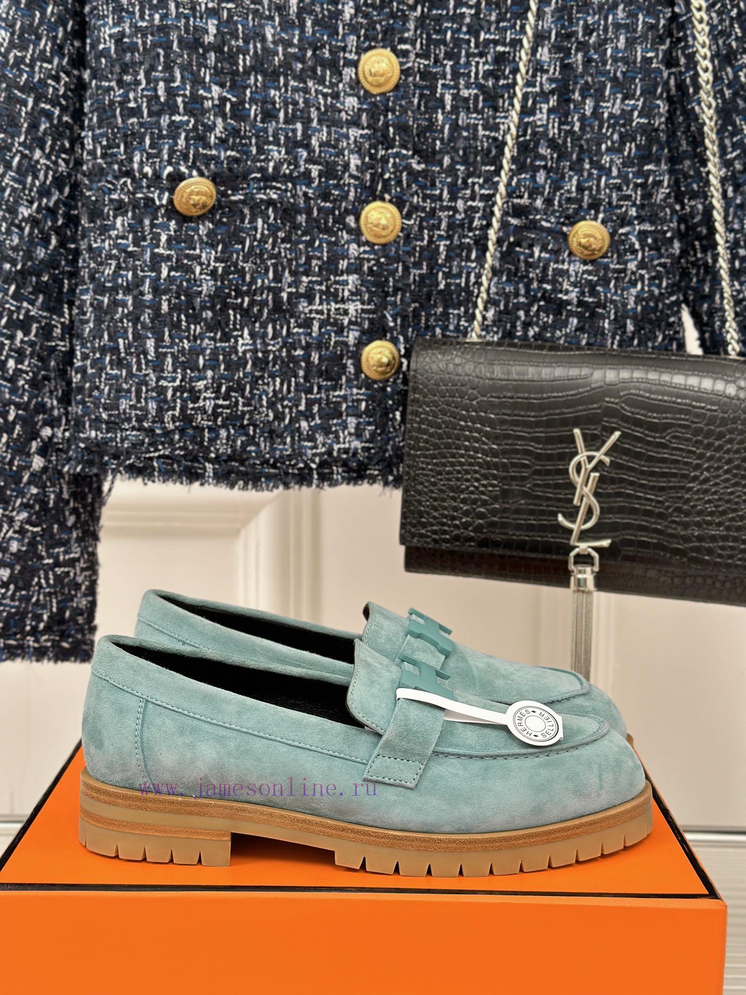 Top VersionHermes Classic H-Button LoafersSuper Versatile Shoe Design With A Delicate And Well jj582s8c - Image 2