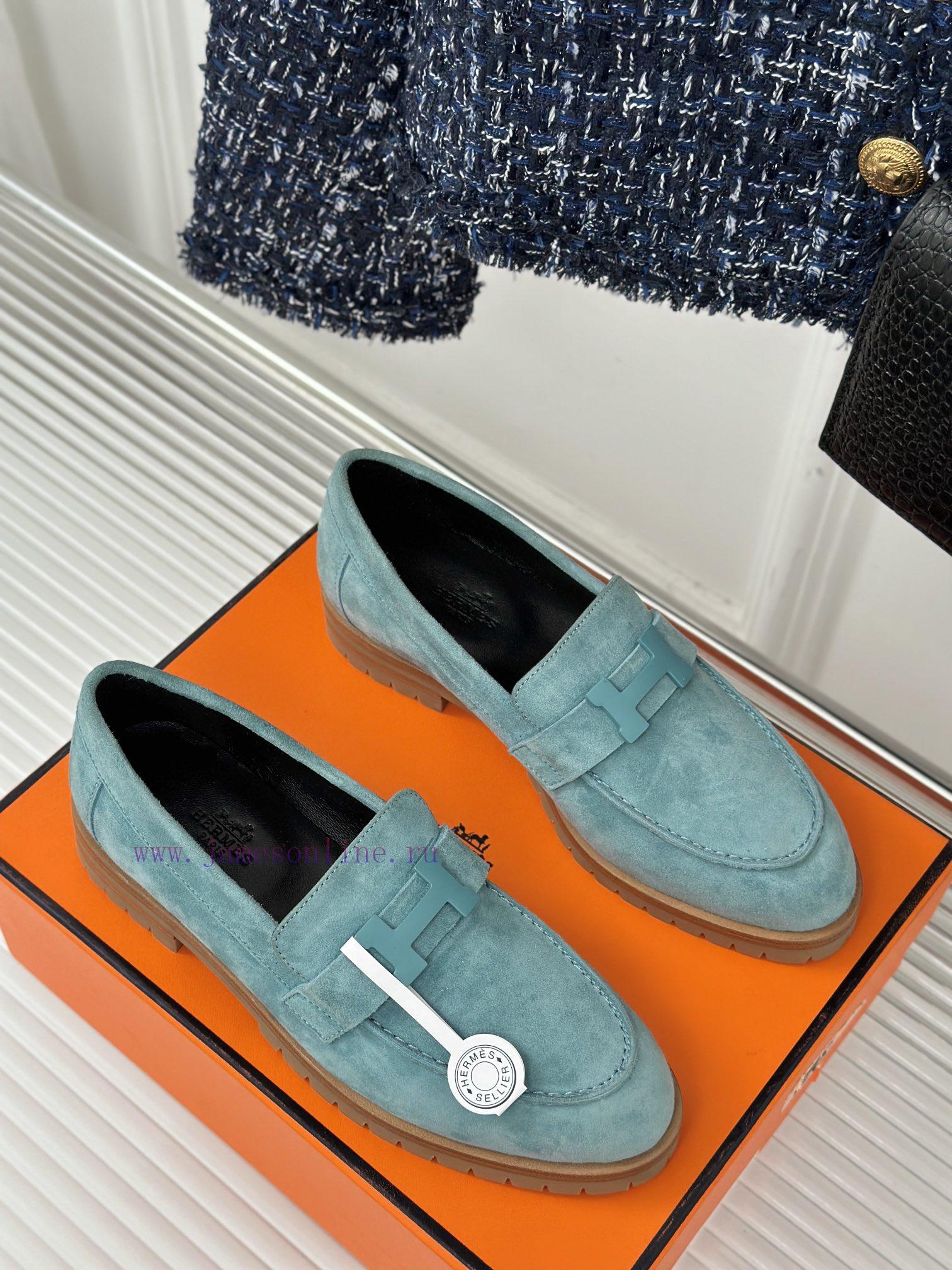 Top VersionHermes Classic H-Button LoafersSuper Versatile Shoe Design With A Delicate And Well jj582s8c - Image 4