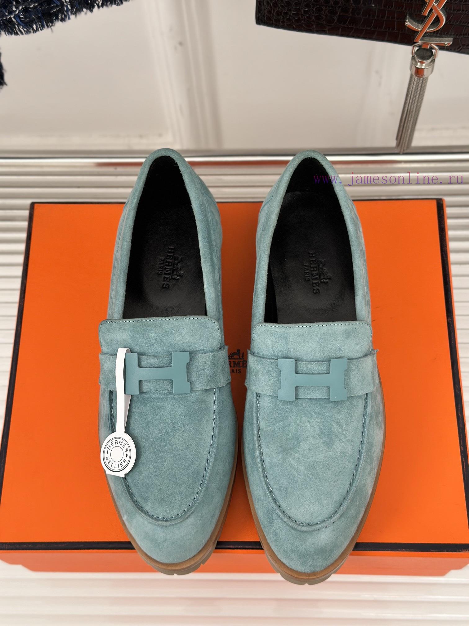 Top VersionHermes Classic H-Button LoafersSuper Versatile Shoe Design With A Delicate And Well jj582s8c - Image 5