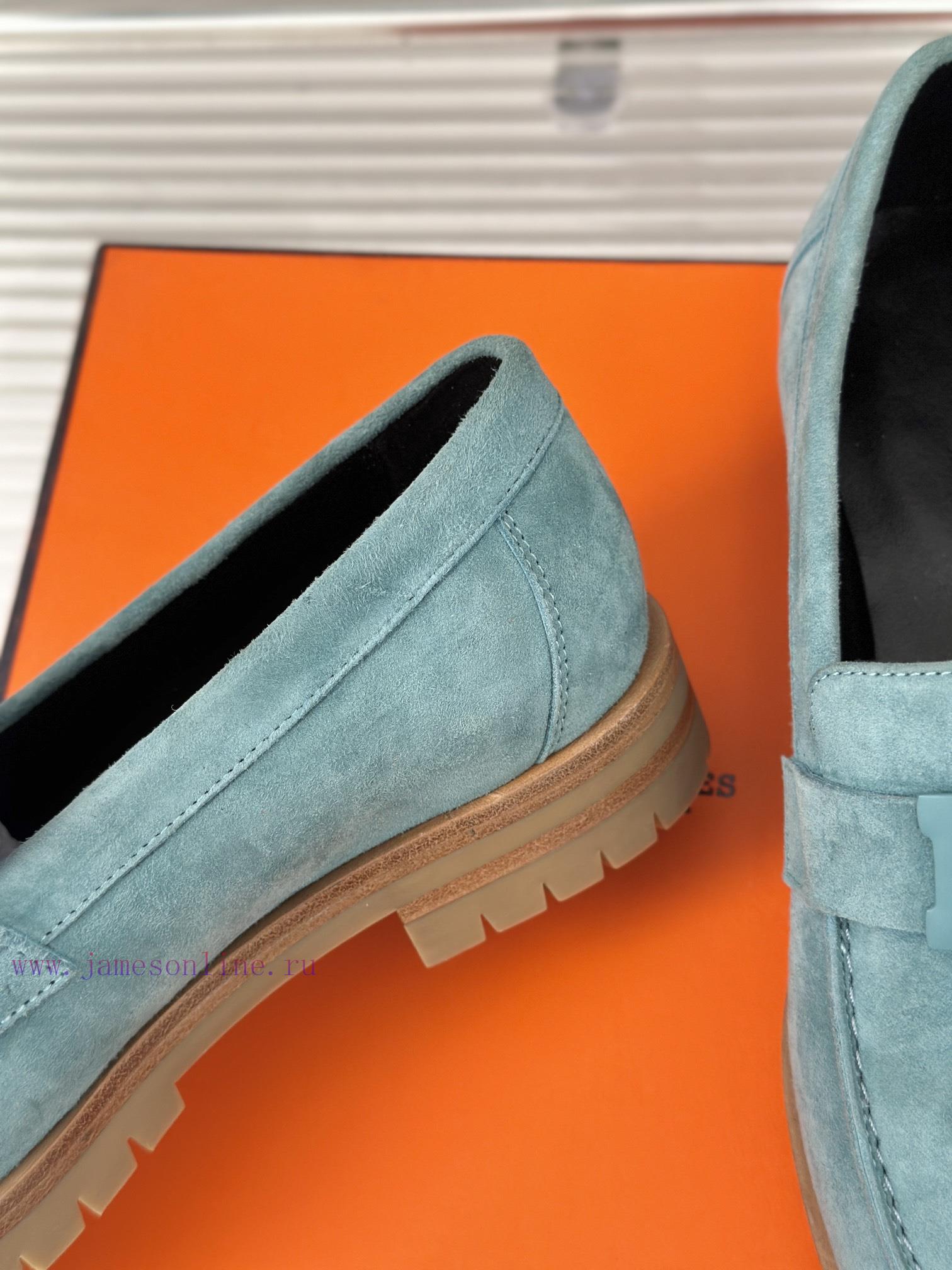 Top VersionHermes Classic H-Button LoafersSuper Versatile Shoe Design With A Delicate And Well jj582s8c - Image 7