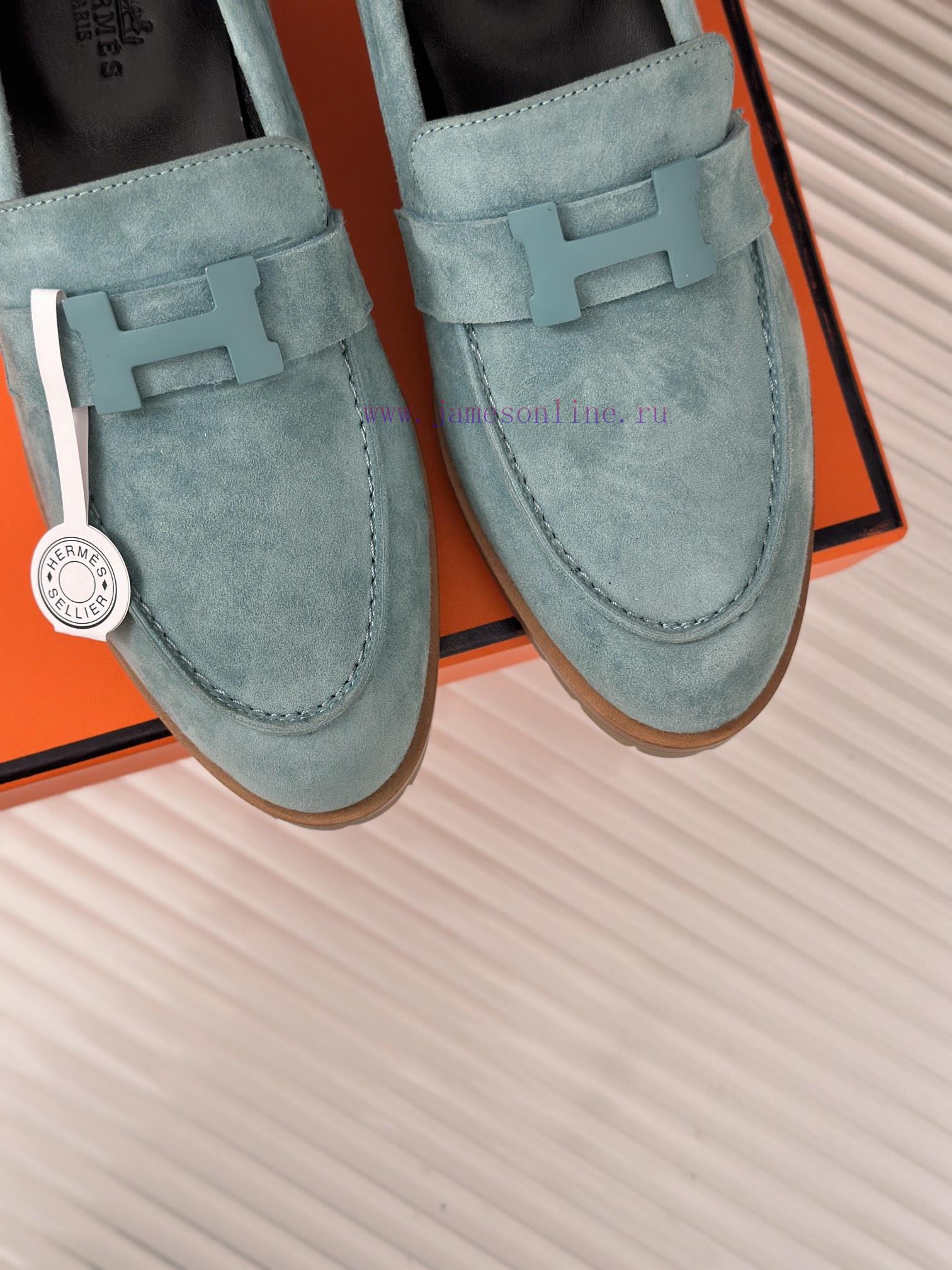 Top VersionHermes Classic H-Button LoafersSuper Versatile Shoe Design With A Delicate And Well jj582s8c - Image 8