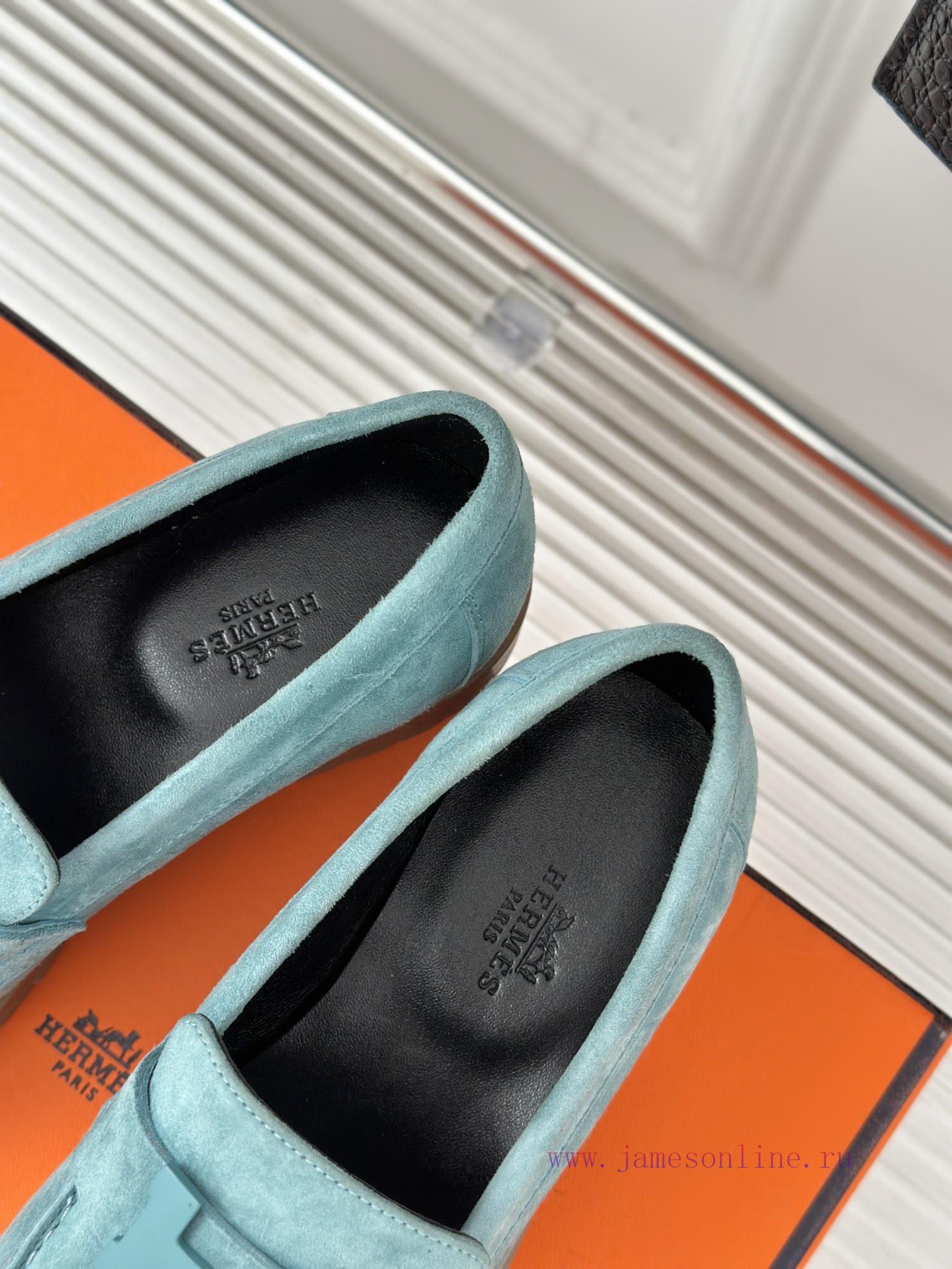Top VersionHermes Classic H-Button LoafersSuper Versatile Shoe Design With A Delicate And Well jj582s8c - Image 9
