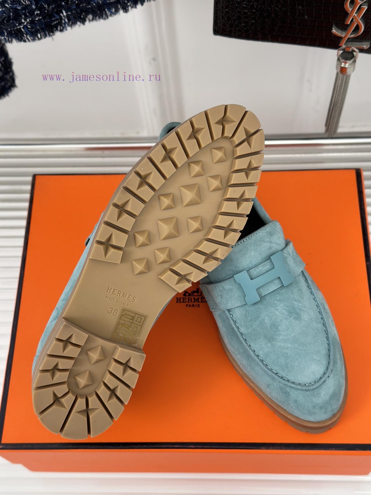 Top VersionHermes Classic H-Button LoafersSuper Versatile Shoe Design With A Delicate And Well jj582s8c - Image 10