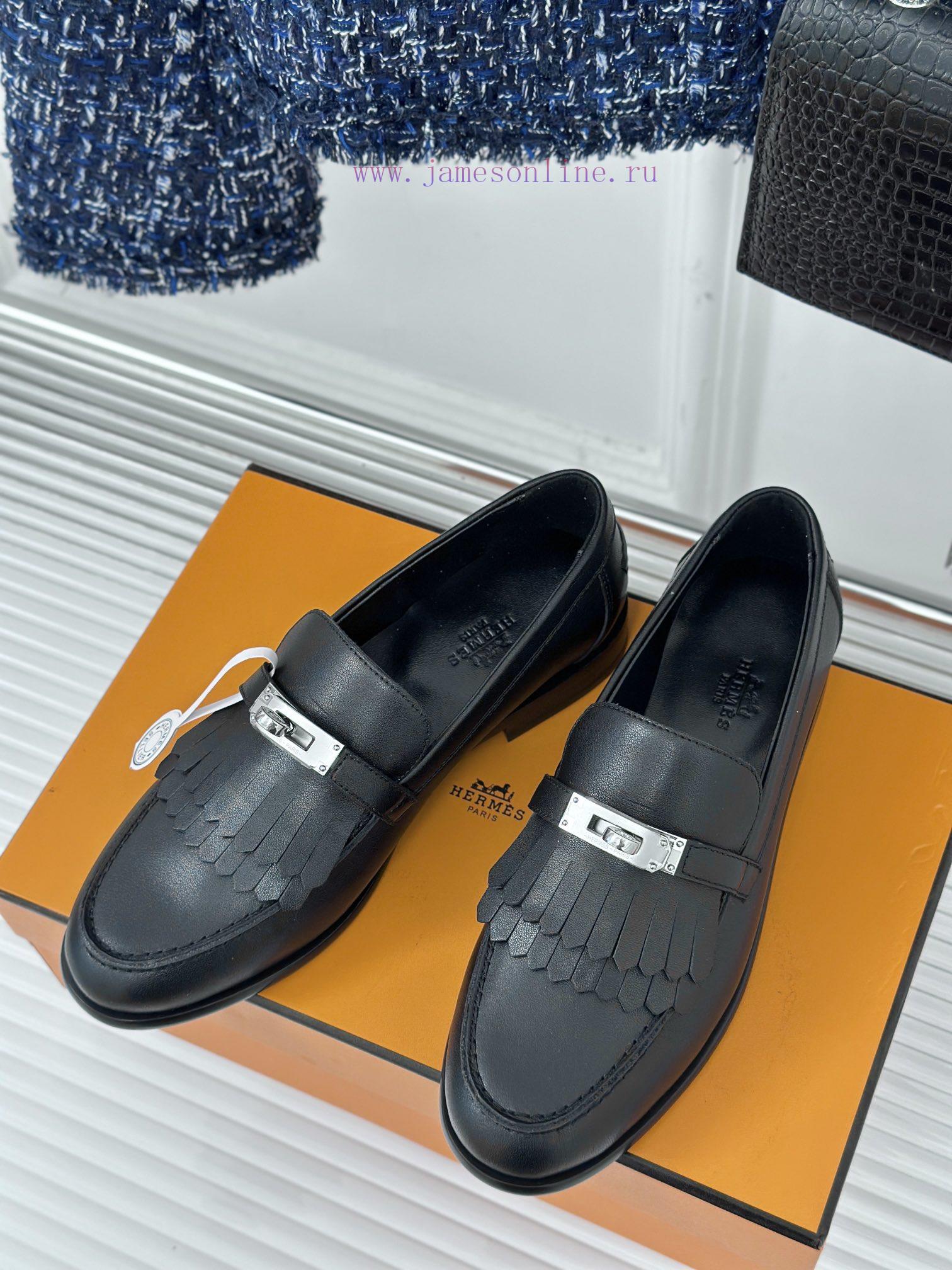 Top VersionHerm è S/Herm è S Classic Fringed Kelly Buckle LoafersSuper Versatile Shoe Design Wi kcpm0aes - Image 3