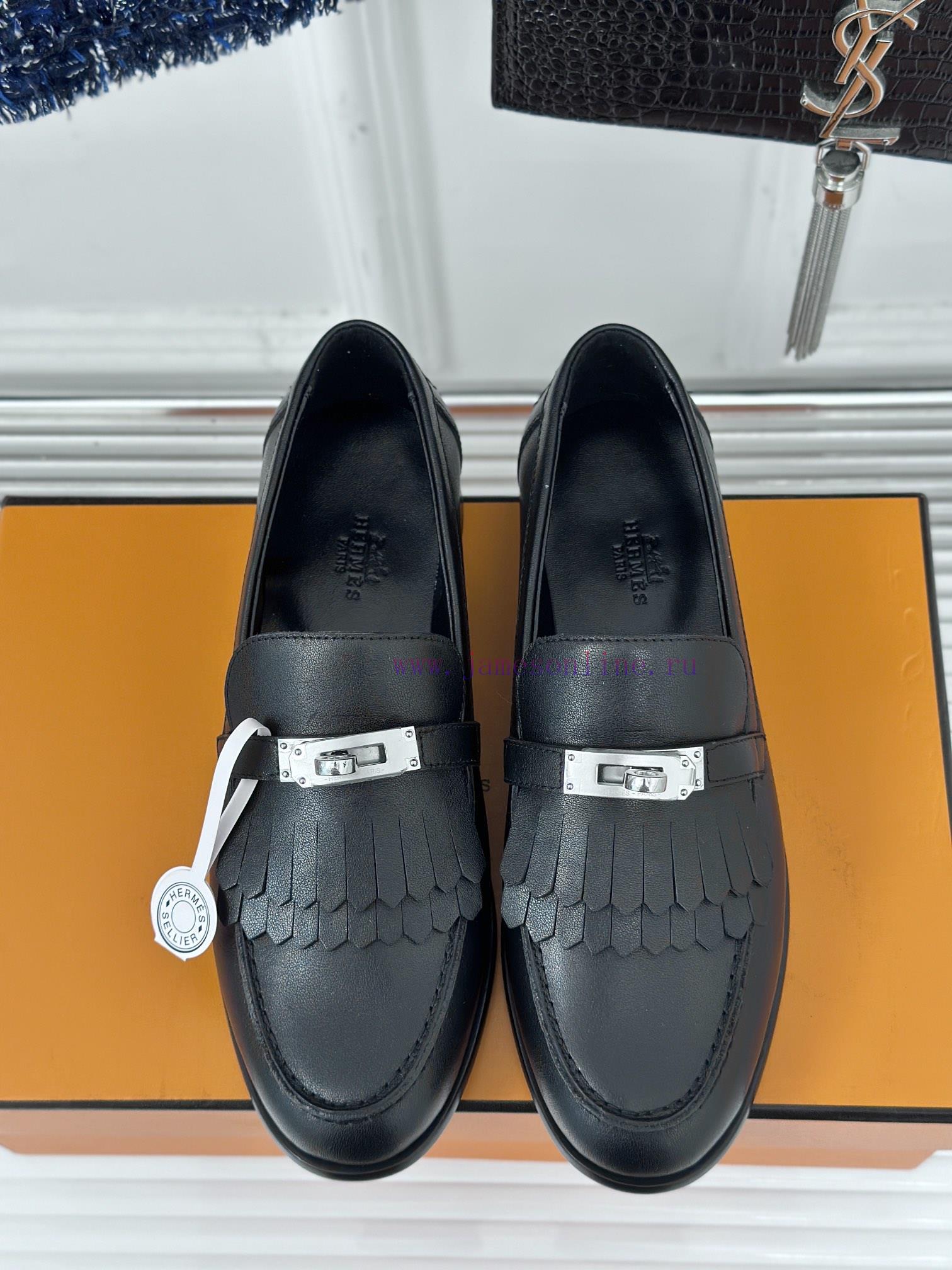 Top VersionHerm è S/Herm è S Classic Fringed Kelly Buckle LoafersSuper Versatile Shoe Design Wi kcpm0aes - Image 5