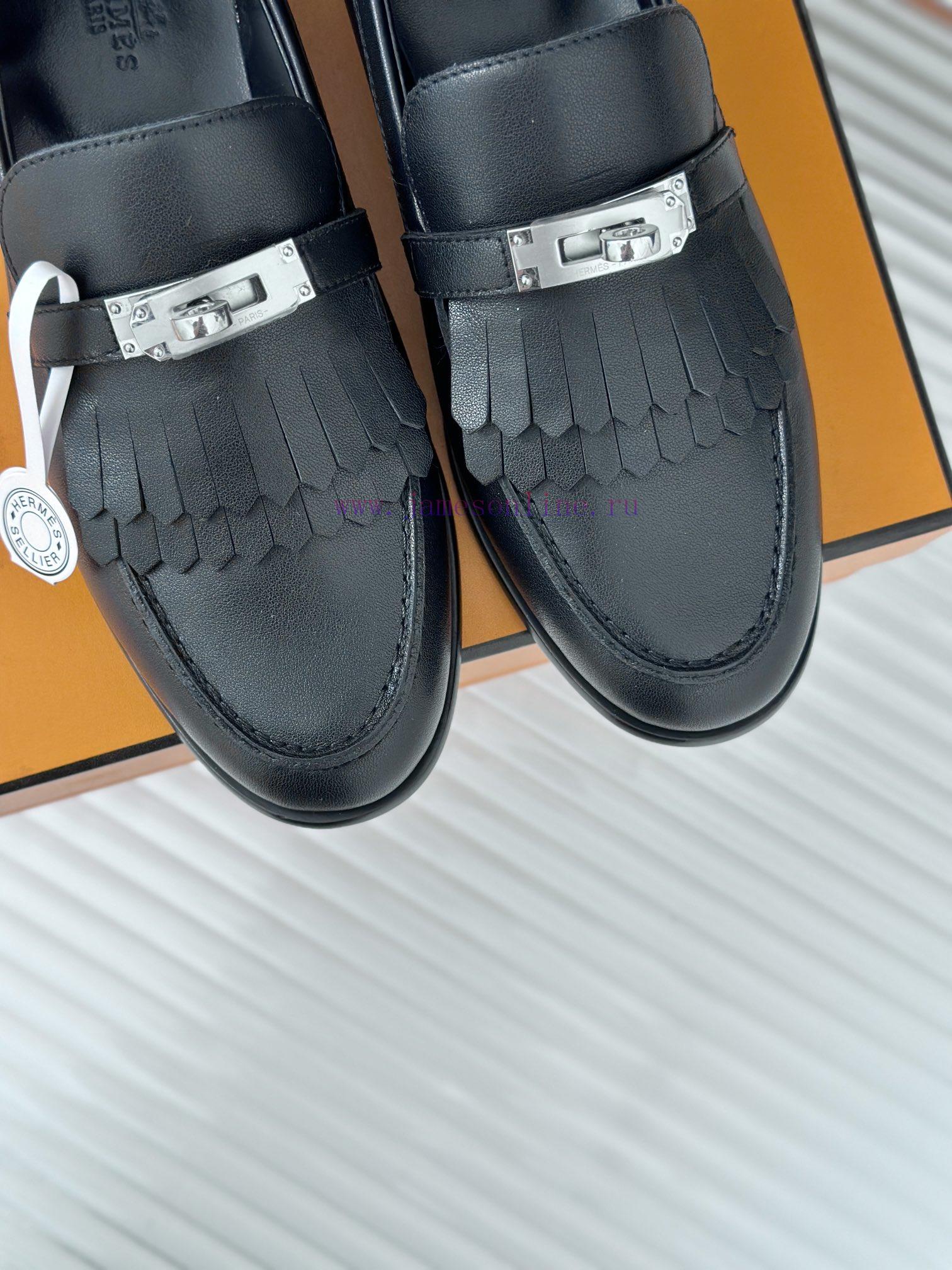 Top VersionHerm è S/Herm è S Classic Fringed Kelly Buckle LoafersSuper Versatile Shoe Design Wi kcpm0aes - Image 8