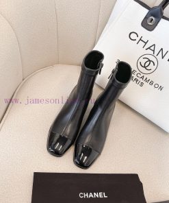 Chanel Chanel Timeless Classic Patchwork Thick Heel Elastic Boots Interpret Elegant Chanel Styl 3h1q91zx