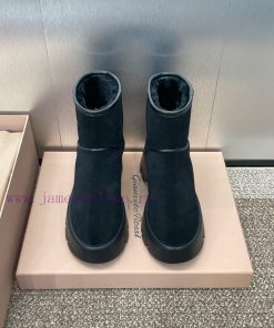 Gianvito Rossi Sergio Rosie 2024 Winter New Thick Bottom Round Head Fur Integrated Snow Women's cjduget6