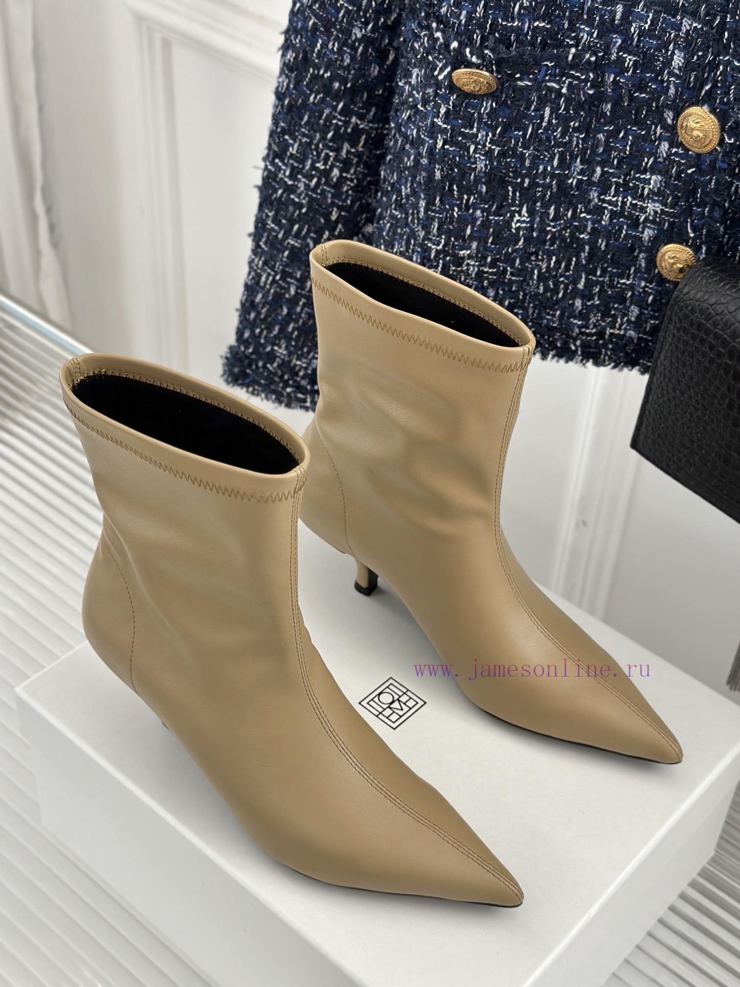 Toteme Designer Niche Brand Classic Autumn And Winter Kitten With Pointed Toe BootsA Niche Bran k4plh17c - Image 5