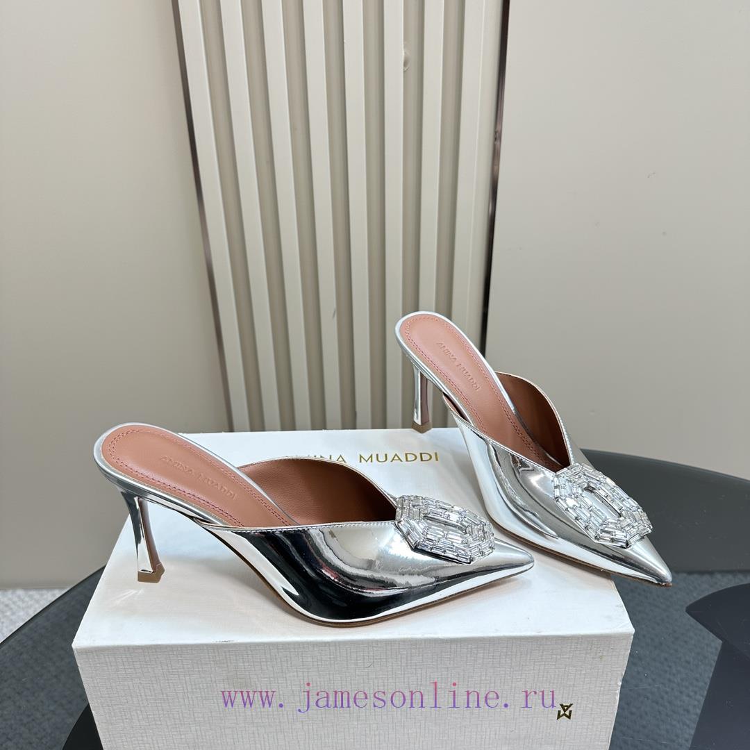 Top TierAmina Muaddi Sparkling Diamond Buckle Stunning High-heeled SandalsAuthentic 11 Remaster tphatvwi - Image 4