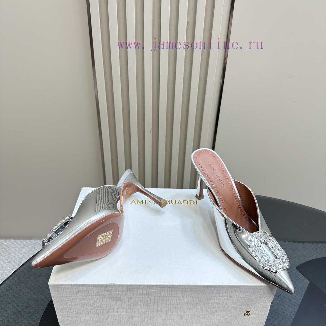Top TierAmina Muaddi Sparkling Diamond Buckle Stunning High-heeled SandalsAuthentic 11 Remaster tphatvwi - Image 7