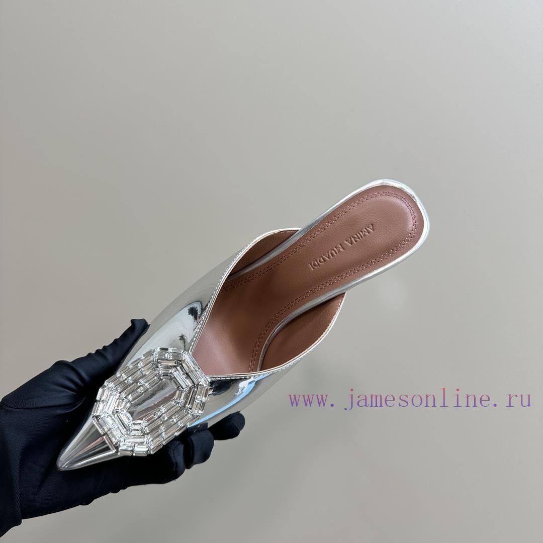 Top TierAmina Muaddi Sparkling Diamond Buckle Stunning High-heeled SandalsAuthentic 11 Remaster tphatvwi - Image 9
