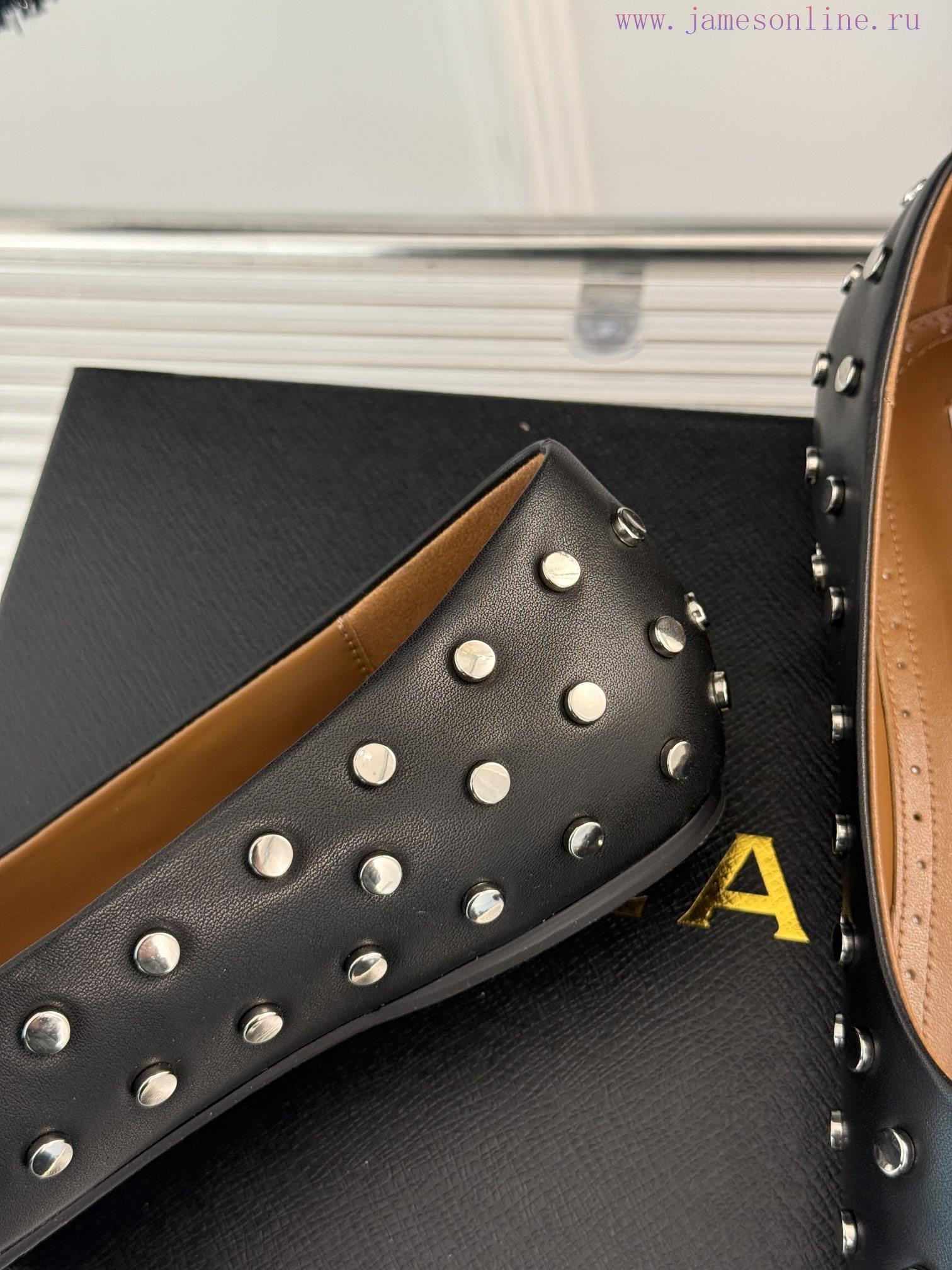 AlAIA | AlAIA 25ss Early Spring New ProductRivet Metal Head Flat Bottomed Single ShoeThis Seaso a4ape1i1 - Image 7