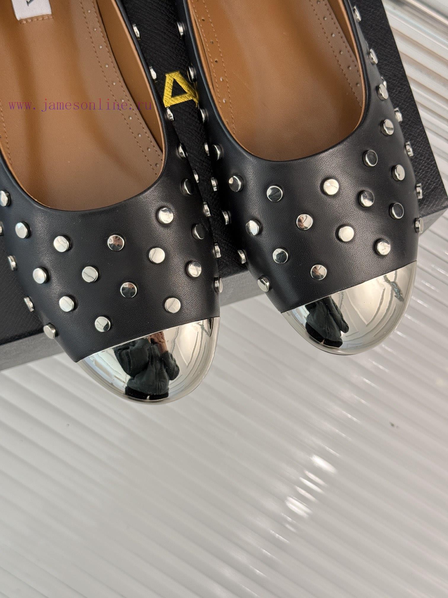 AlAIA | AlAIA 25ss Early Spring New ProductRivet Metal Head Flat Bottomed Single ShoeThis Seaso a4ape1i1 - Image 8