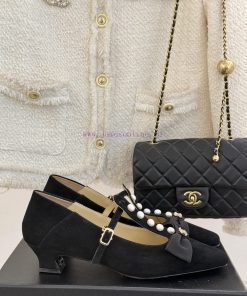 Chanel | Chanel 25C Early Spring New ProductDouble C Color Blocked Bow Pearl Mary Jane ShoesIt' hz2w50vy