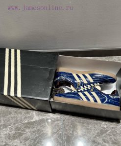 Wales Bonner X Adidas Originals Samba "Collegiate Navy Night Red" Navy Blue With Crocodile Embo snye2w3n