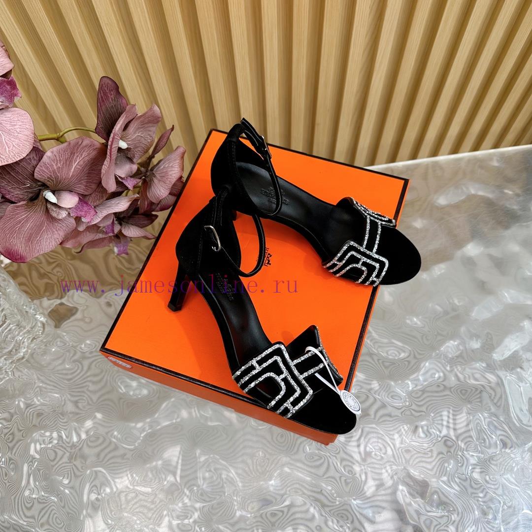 2024 New Collection: Herm è S/Herm è S Classic High Heel Hot Diamond Sandals With A Retro Desig ol9crnun - Image 3